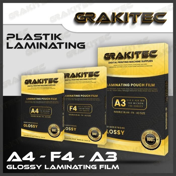 [Expret] Plastik Laminating FIlm A4 F4 A3 Glossy 100 MICRON 100 PCS GK-TECH