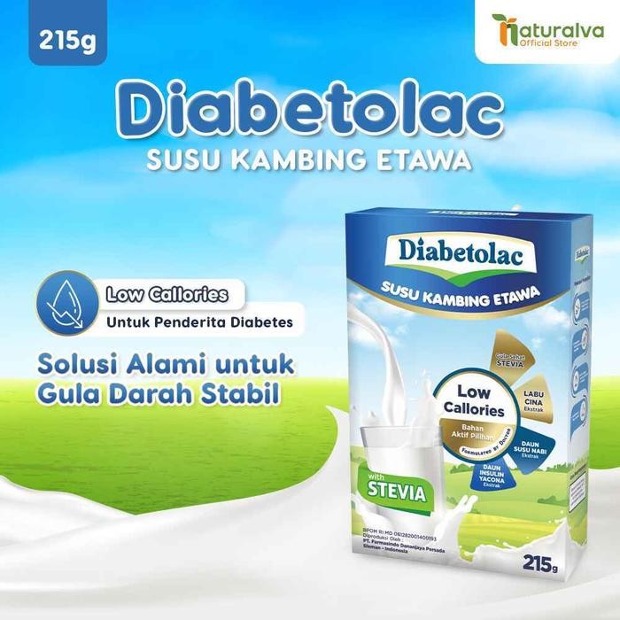 

(Expert) Diabetolac Susu Kambing untuk Penderita Diabetes Manis Alami Stevia Rendah Kalori Susu