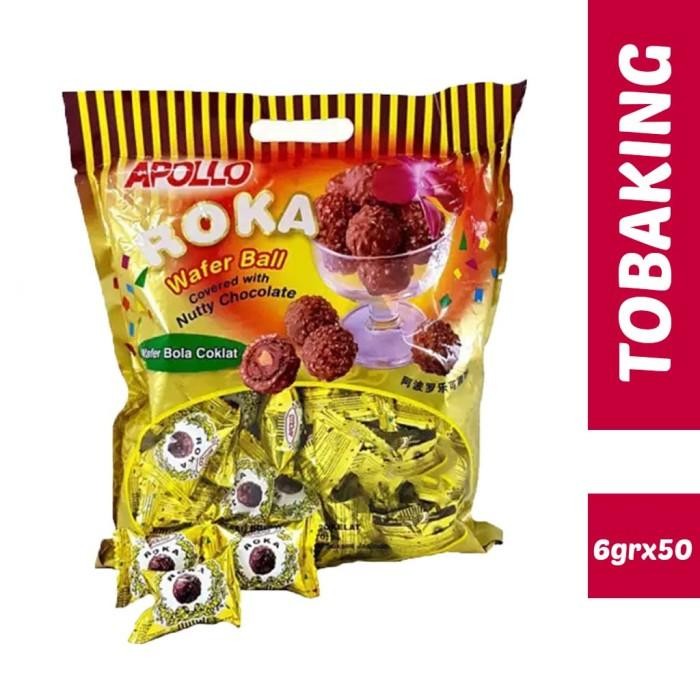 

(Expert) Apollo Roka Wafer Ball isi 50 Nutty Chocolate Wafer Bola 300g