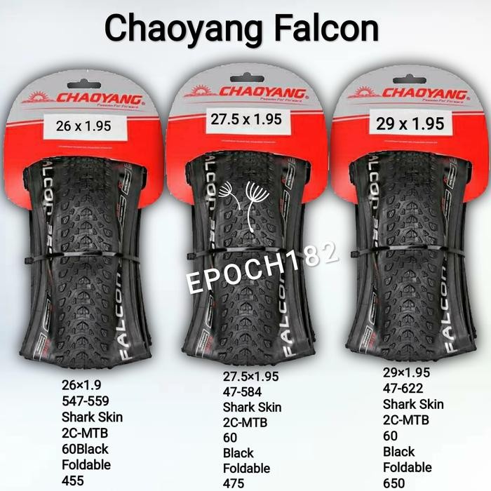 Ban Luar Sepeda Chaoyang Falcon 26 x 1.95, 27.5 x 1.95 & 29 x 1.95 Kev