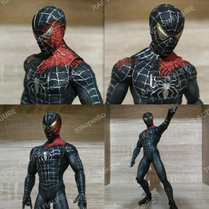 ASLI Mainan Action Figure Spiderman Raimi Tobey Maguire Black Suit Venom READY STOCK