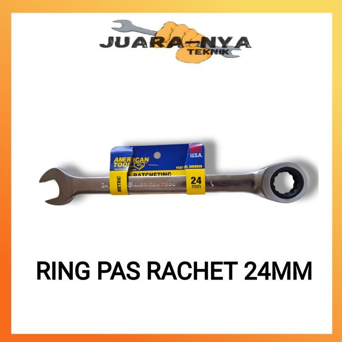 KUNCI RING PAS RACHET 24MM 24 MM AMERICAN TOOL KUNCI RACHETING METRIK