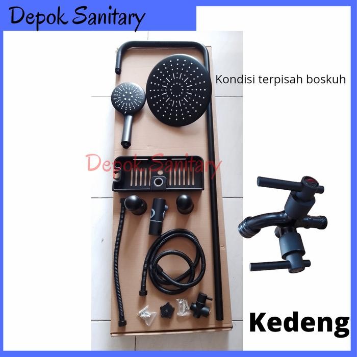 shower column set black hitam/ shower column set/ shower tiang/ shower