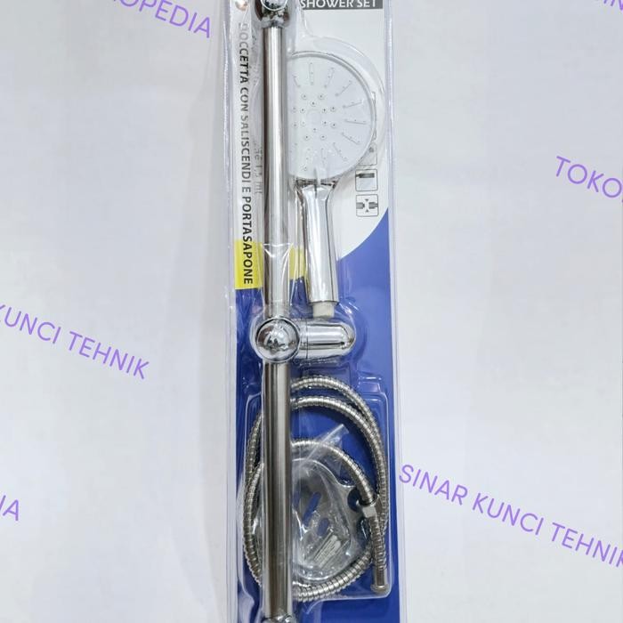 ORACLE Paket Shower Tiang Jumbo Stainless / Hand Shower Kamar Mandi / Shower Mandi Dudukan Sabun
