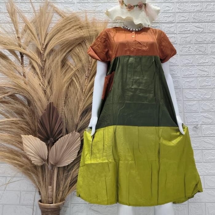 Daster Viral Rayon Susun Pelangi Busui Ld 110