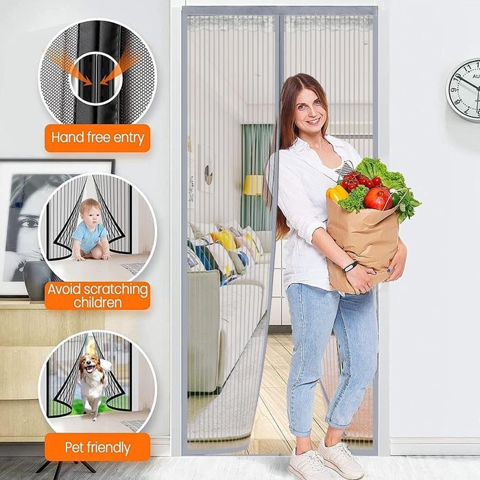 Tirai Pintu Anti Nyamuk Lalat Serangga Kelambu Gorden Kamar Magnet