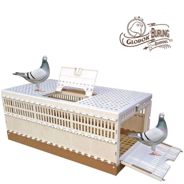 Dongdang Merpati Pos Kurungan Kotak Bawa Burung 3 Pintu Kandang Lipat