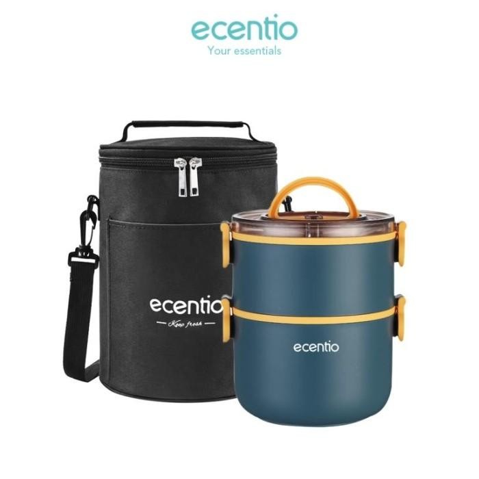 Bebas Ongkir Terlaris Ecentio Kotak Makan Set/Lunch Box Tas Set/Rantang Susun 2 Lapisan