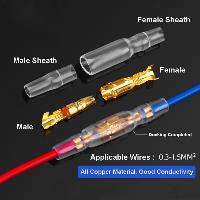 Promo Konektor Terminal Kabel Listrik Male & Female Kabel Listrik Mobil Set Terlaris