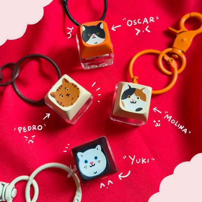 Harga Promo Sad Cat Club Keycaps Keychain