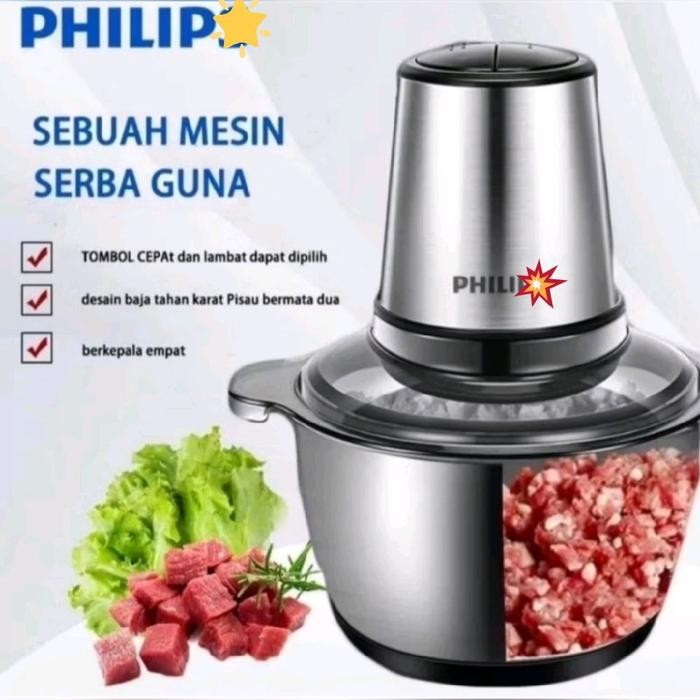 Chopper Blender Phlllpss Food Froces Sor Hr-2560.400Watt Blender Danging 2L Cover Daging Serbaguna