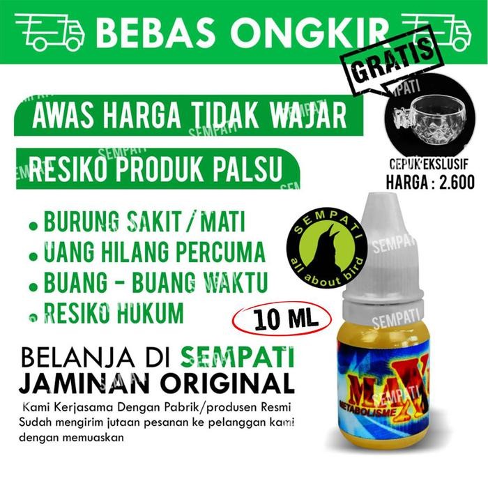 Maxi Max Metabolis High Level Hore Obat Vitan Burung Murai Batu