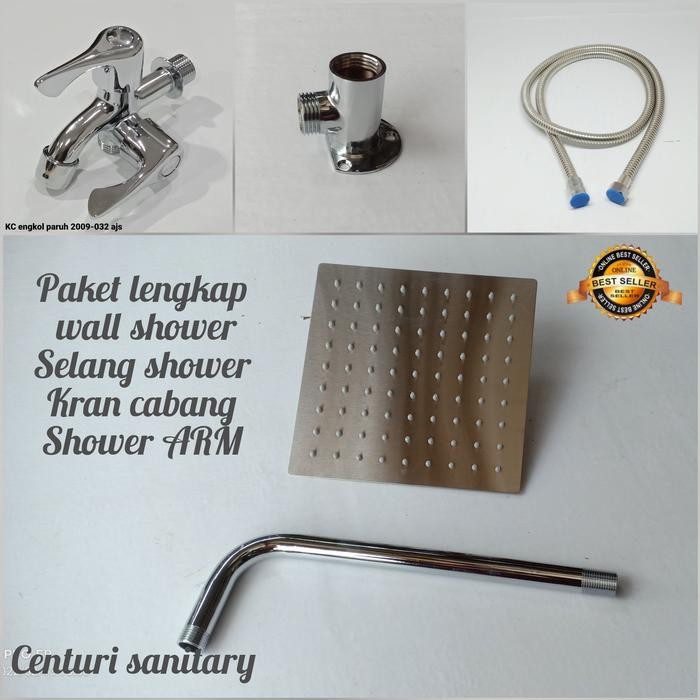 Wall Shower Stainless Set Tanpa Bobok