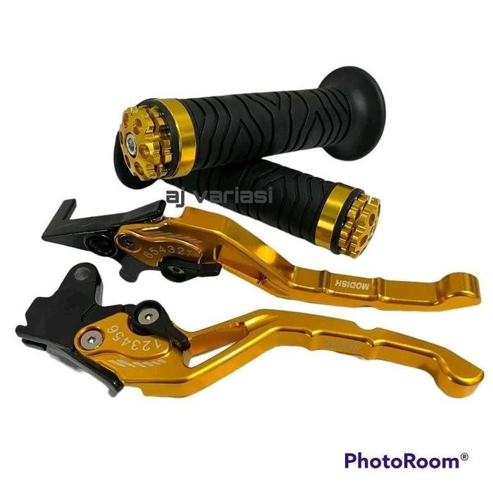 Paketan 2 ITEM Handle rem full cnc+grip jalu stang beat karbu /beat FI 2012-2013/ beat pop non cbs /