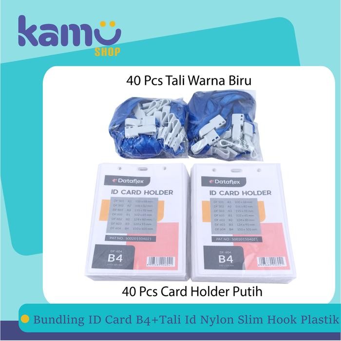 

BUNDLING ID CARD B4 + TALI ID NYLON SLIM HOOK PLASTIK - CBT NYLK