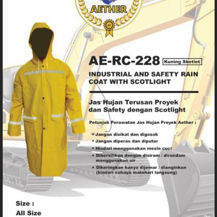 Jas Hujan Mantel AETHER Kuning Skotlet