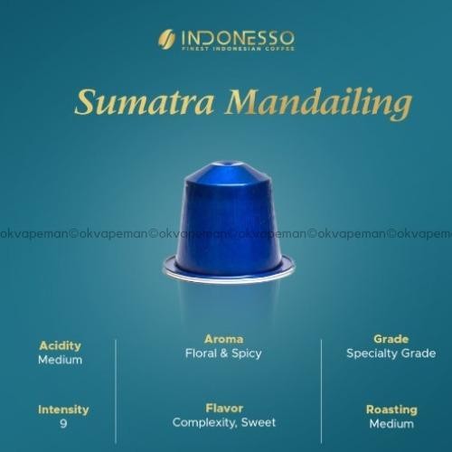 

Indonesso Sumatra Mandailing Nespresso Coffee Capsule / Kapsul Kopi Pasti Ori