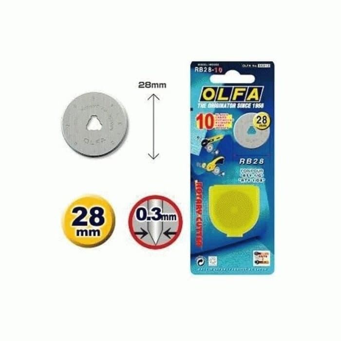 

PISAU REFILL BLADE OLFA RB28-10 UNTUK ROTARY CUTTER RTY-1/G KODE 494