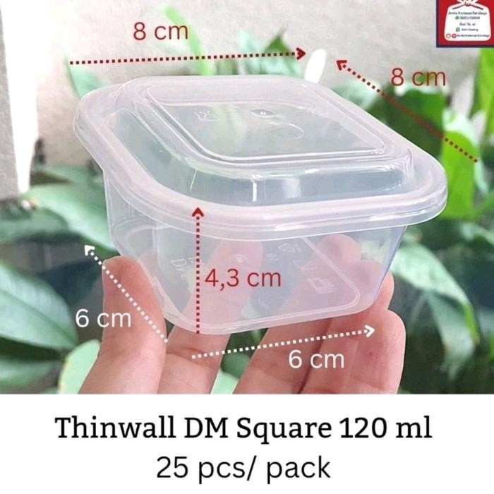 thinwall square mini 120ml SQ / cup puding kotak isi 25pc