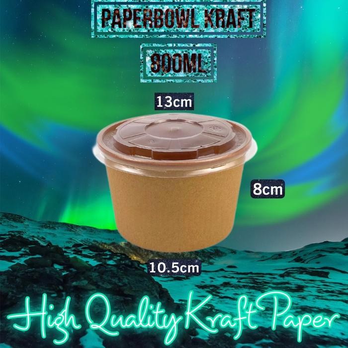 Paper bowl Kraft 800ml NESTO Paper bowl Coklat 27oz Paper bowl 500ml