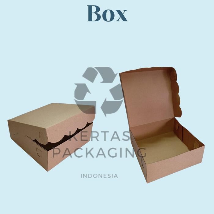 Box Kue 18 x 18 x 7 // Dus Nasi Kotak // Dus Snack Kraft // Box Kateri