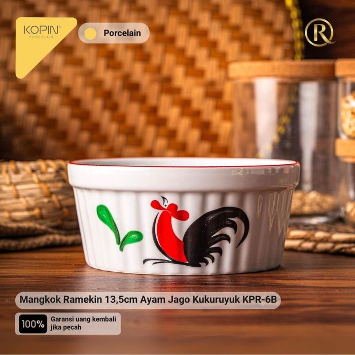 Mangkok Ramekin 13,5cm Ayam Jago Kukuruyuk KoKPR-6B Porcelain