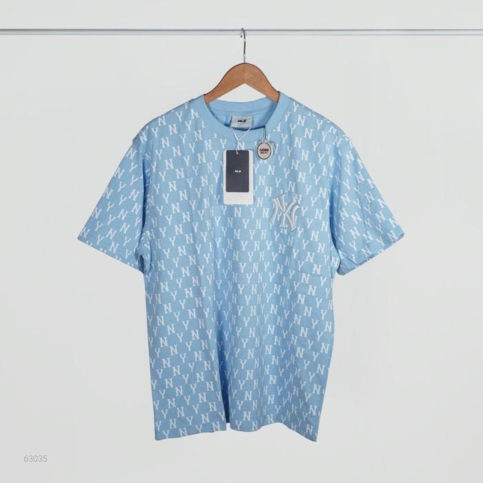 Tshirt MLB NY New Yankees Monogram White Blue Tee