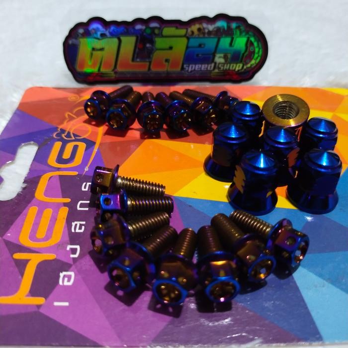 TERLARIS paketan baut probolt kips mur head cover ninja R RR Heng thailand orig