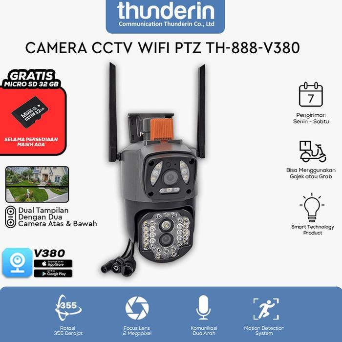 CCTV WIFI CAMERA PTZ DUAL LENS 4MP CCTV WIFI SIANG MALAM BERWARNA CCTV WIFI PTZ OUTDOOR