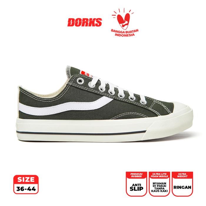 Sepatu Dorks - Cosplay Olive Green Sepatu Sneakers Kasual Sepatu Sekolah Pria Wanita