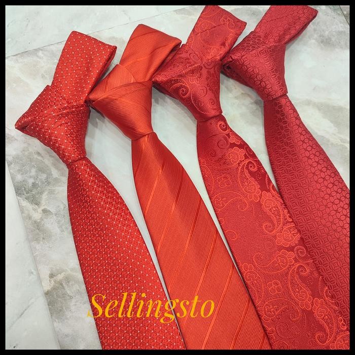 dasi formal pria merah texture merah polos dasi kantor dasi pesta