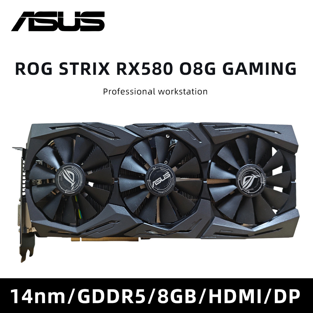 STRIX RX580 O8G GAMING AREZ DUAL RX580 O8G RX570 04GD5 DIS Gaming Graphics Card HDMI DP DVI Ports