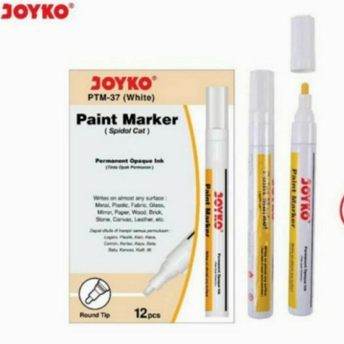 

Joyko Paint Marker / Spidol Permanen White, Gold, Silver Perlusin