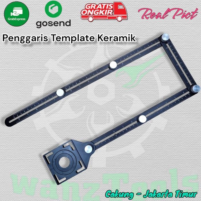 

Penggaris Template Pelubang Keramik Granit Marmer - Six Fold Ruler