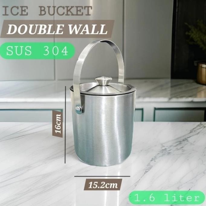 Ice Bucket Stainless Steel 304 Double Wall / Thermos Es / Wadah Es Batu / Tempat Es Batu Stainless