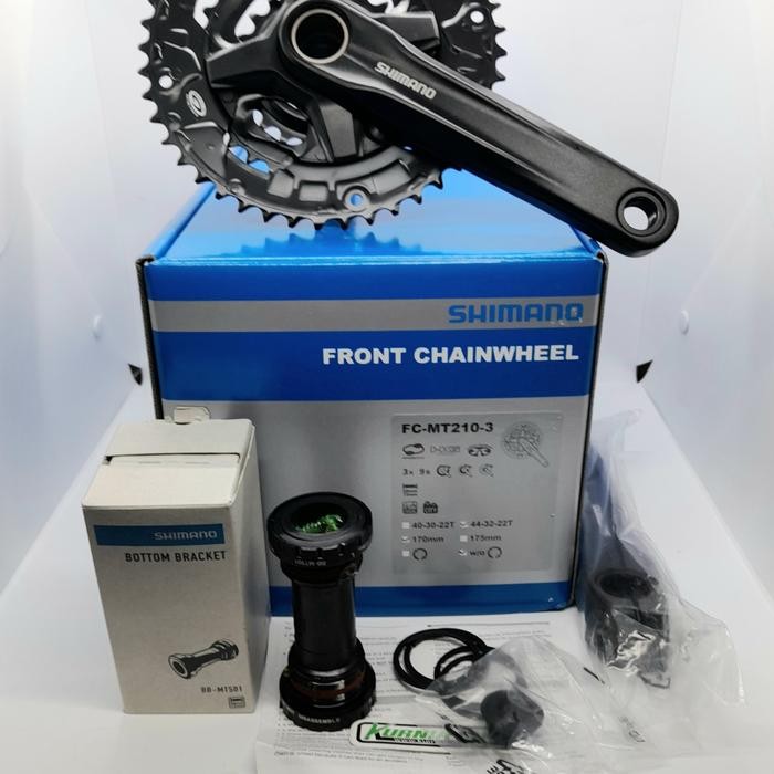 crank shimano altus mt210 t44 + bb shimano SPAREPART SEPEDA TERMURAH