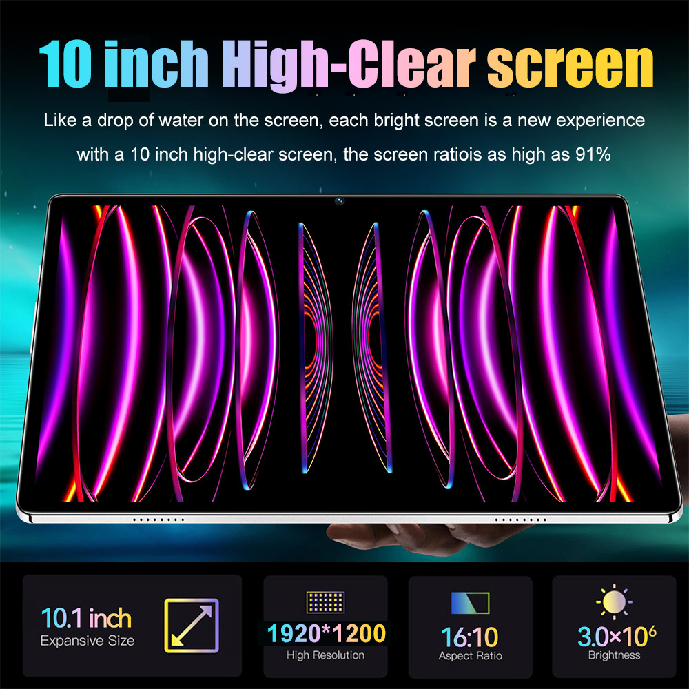 Tablet 10.1-inch 1920*1200 IPS Clear Touchscreen Android 13 Tablet 12GB RAM 512GB ROM Expandable