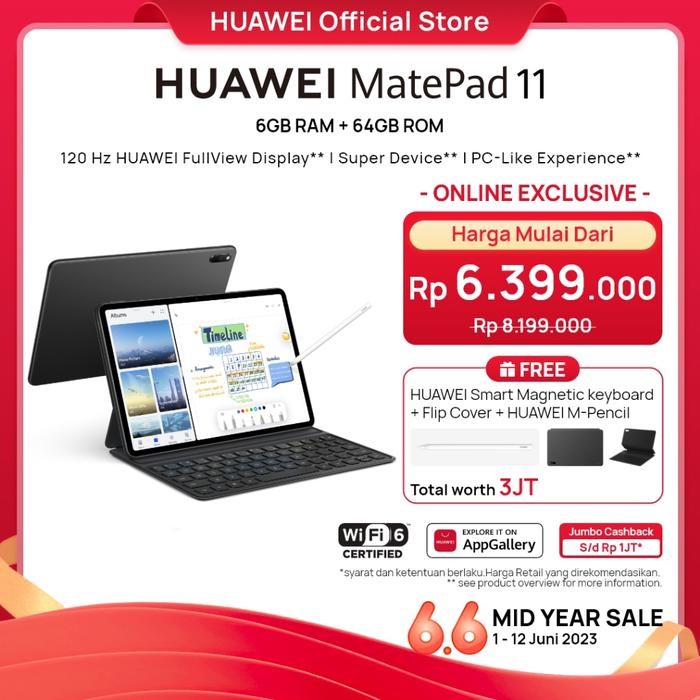 [Expert] HUAWEI MatePad 11 Tablet [6+64GB] + Smart Keyboard MatePad 11" 2023