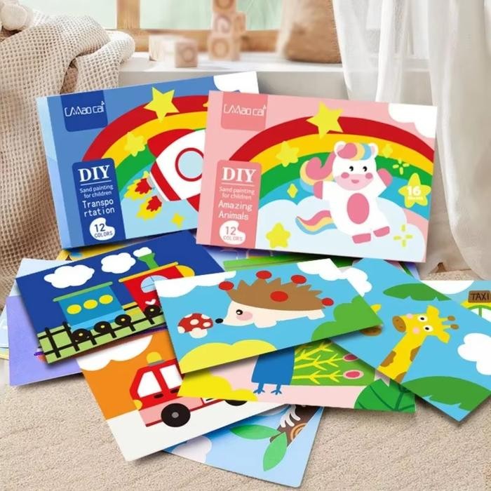 

TERLARIS! DIY Sand Drawing Kids Handicrafts Sand Art Pictures Drawing Set Toys Children Coloring