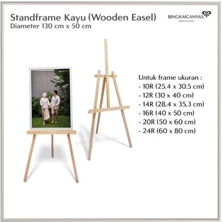 

Stand frame foto prewedding besar / stand bingkai kayu / stand lukisan / stand kanvas lukis