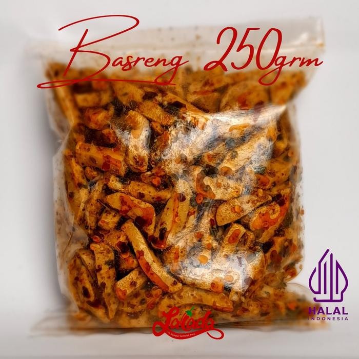 

New Basreng Daun Jeruk Lalada 250gram cemilan pedas Food Snacks Goreng
