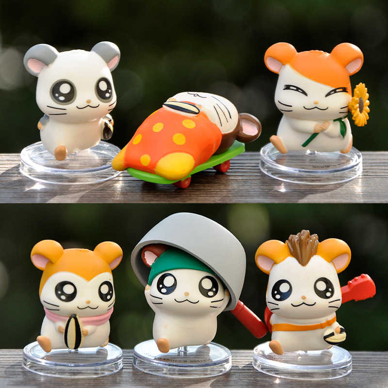 Hamtaro Maxwell Q Version Capsule Toys Sunny Day Doll Ornament Row Away Action Figure Model Toys