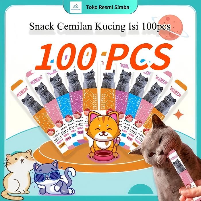 100pcs Bixia Cat Snack Tersedia 4 rasa Salmon/Tuna/Chicken/Beef Makanan Basah Kucing Creamy Treats