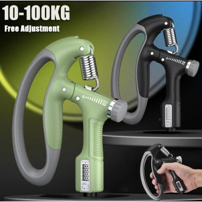 HAND GRIP FITNESS ADJUSTABLE 10-100 KG dengan counter