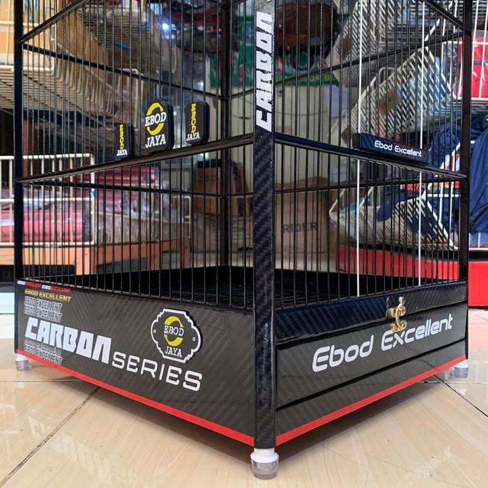 SANGKAR KANDANG BURUNG / KOTAK NO. 2 RUJI FIBER / EBOD DECAL CARBON SERIES TERBARU