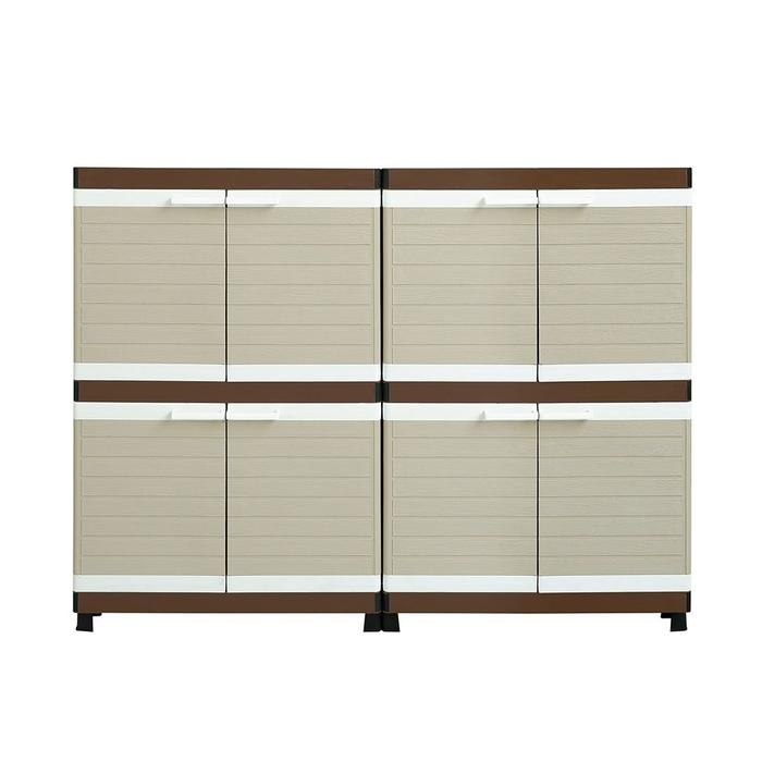 

Lemari Plastik Susun 2 Club Justin Twin Minimalis Rak Tv 8 Pintu Laci