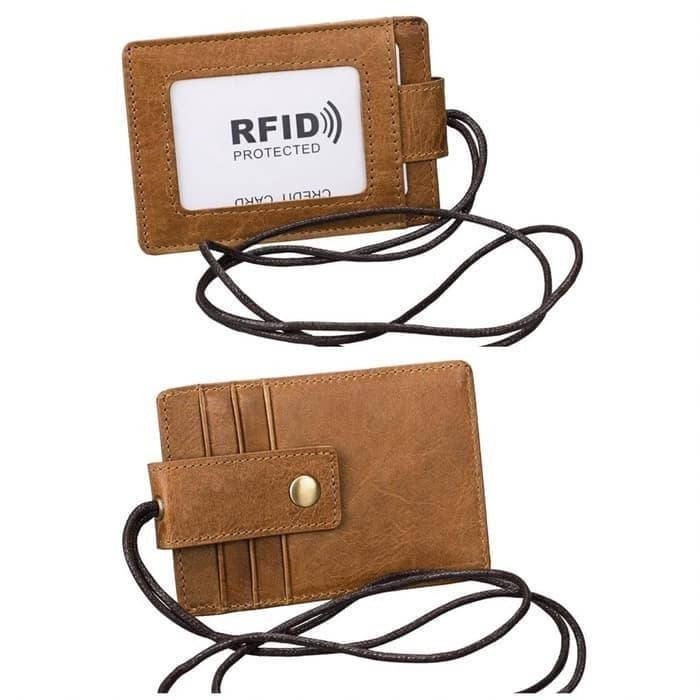 

Rfid Protected / Id Card Holder Rfid Kulit Asli Pria Wl083