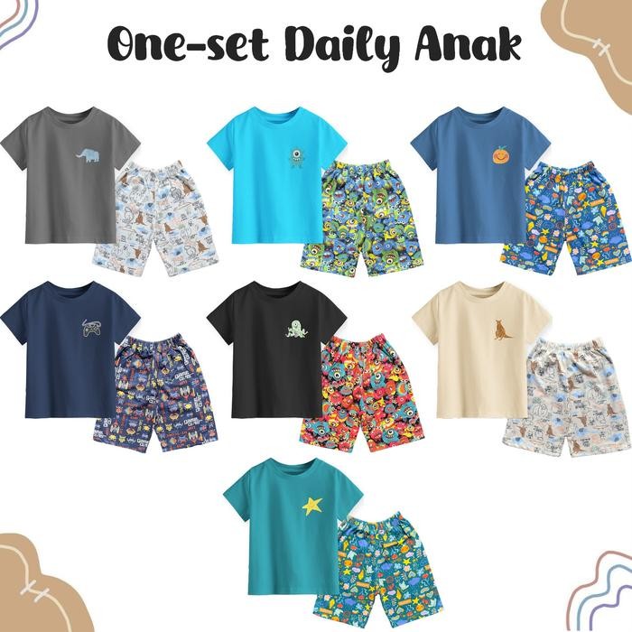 Gokil Piyama Anak Laki Laki Perempuan Karakter Setelan Lengan Pendek Celana Pendek Pasti Ori