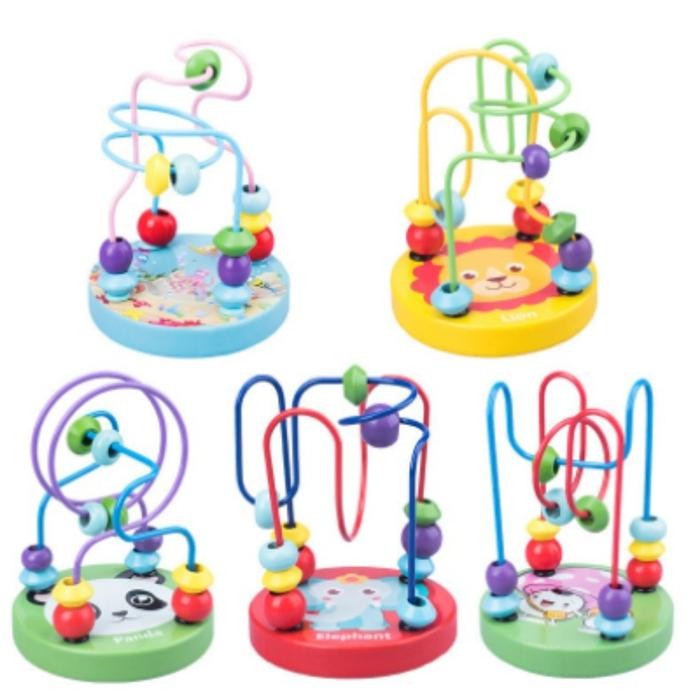 Mainan edukasi bayi Mini round beads untuk bayi 0 - 2 tahun COD