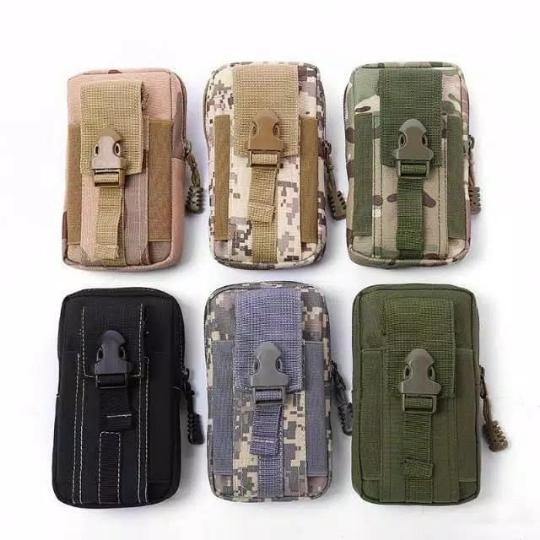 sarung hp pinggang kanvas army tactical 5 6 inch import / tas hp kecil